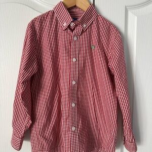 Classic Red Checkered Kids Button-Down Shirt